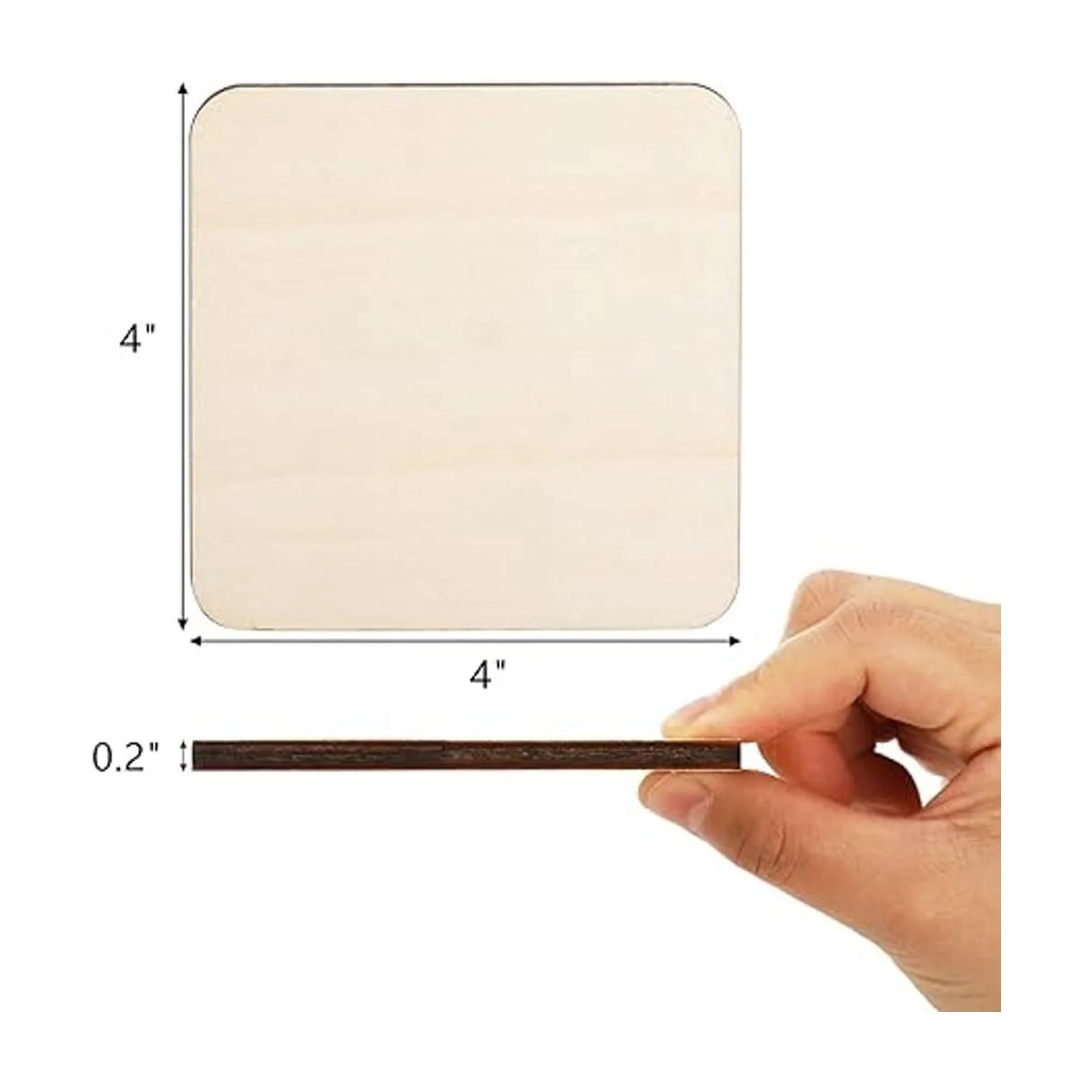 ZEAYEA 50 piezas cuadradas de madera sin acabar posavasos_2