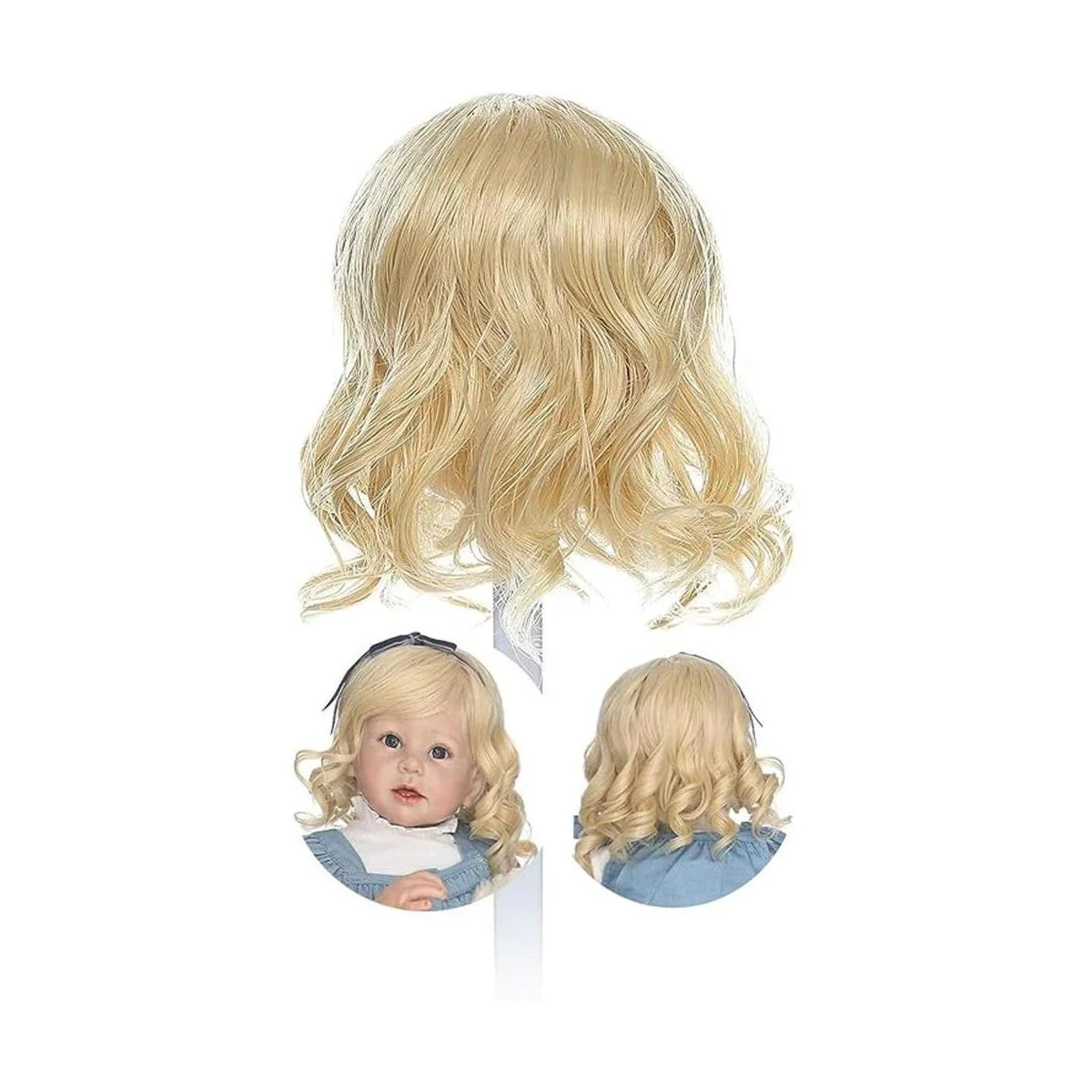 ROSHUAN Reborn Pelucas para muñecas recién nacidas de pelo_1