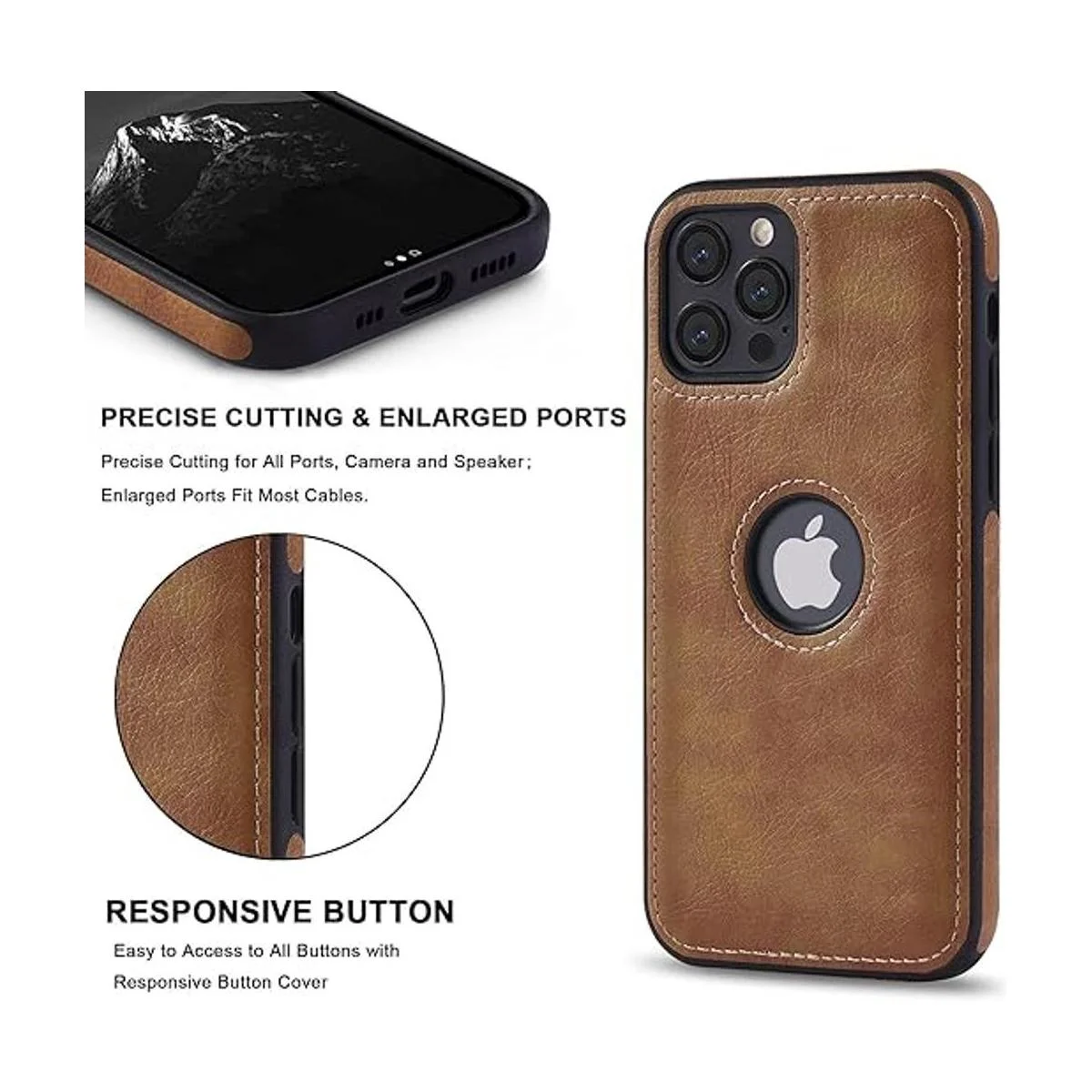 JAROIE Classy Design Funda de piel de lujo para iPhone 12_4