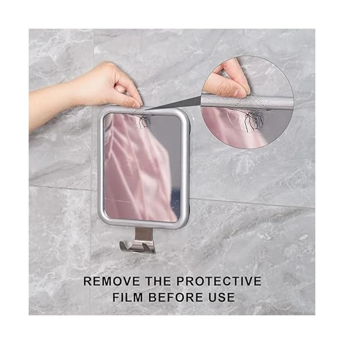 Espejo de ducha sin niebla para afeitar con 4 succiones_5