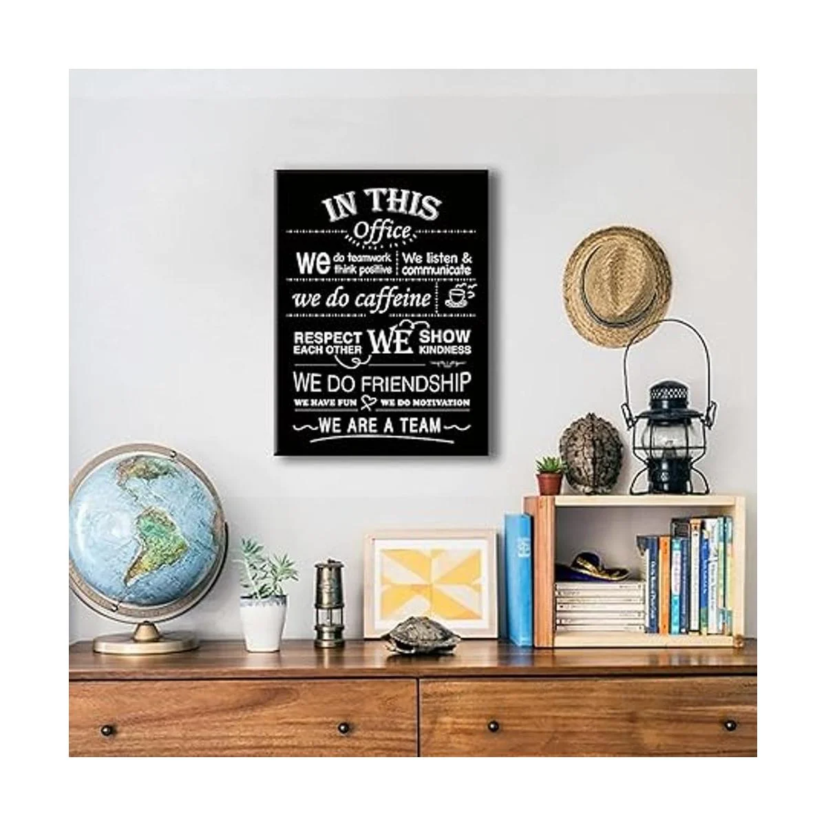 In This Office We Do Teamwork Lienzo enmarcado con citas_5