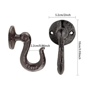 Sanbege Ganchos de hierro fundido rústicos ganchos de_3