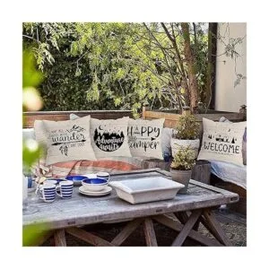 HUYAW Happy Camper Juego de 4 fundas de almohada_4