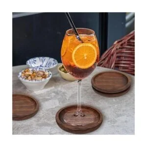 MAPRIAL Posavasos de madera para bebidas paquete de 4_6