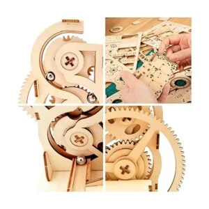 Rompecabezas de madera solar 3D con diseño de mármol para_3