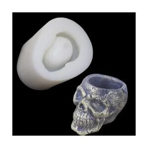 Molde de silicona para maceta de cráneo 3D_4