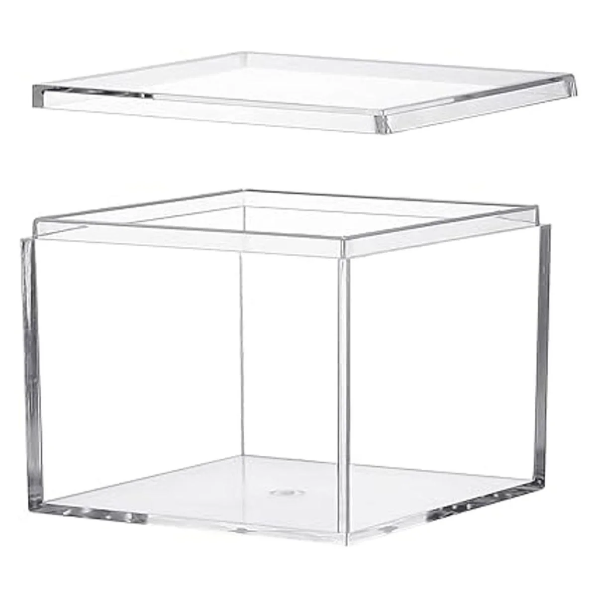 Dayaanee Recipientes de acrílico cuadrados de plástico_2