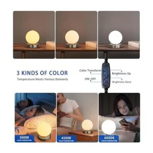 Lámpara de mesa pequeña lámpara de mesa LED con pantalla_4