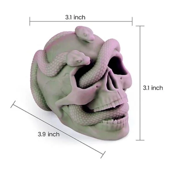 Molde de silicona de calavera de serpiente 3D para resina_2