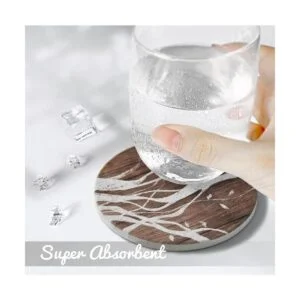 UMIRRO Posavasos de cerámica para mesa de madera_2