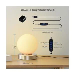 Lámpara de mesa pequeña lámpara de mesa LED con pantalla_3