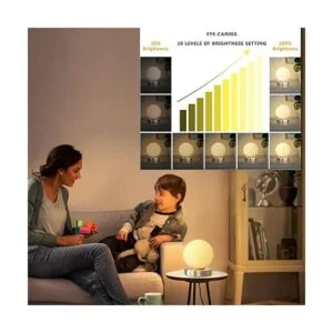 Lámpara de mesa pequeña lámpara de mesa LED con pantalla_2