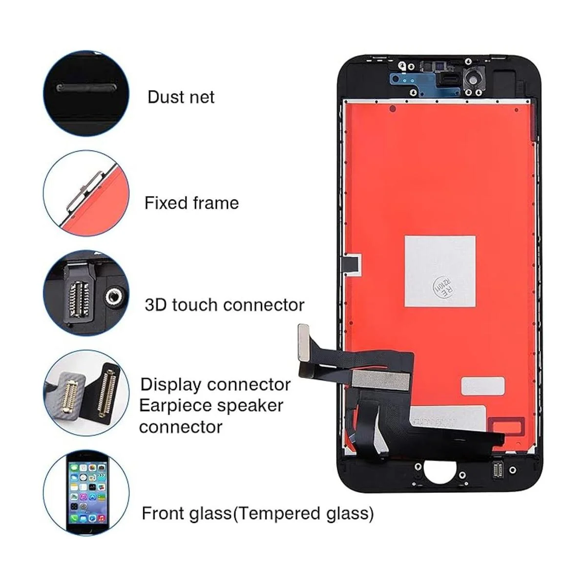Para iPhone 8SE 2020 Pantalla LCD de repuesto Negro_3