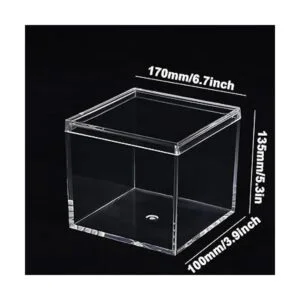 Dayaanee Recipientes de acrílico cuadrados de plástico_6