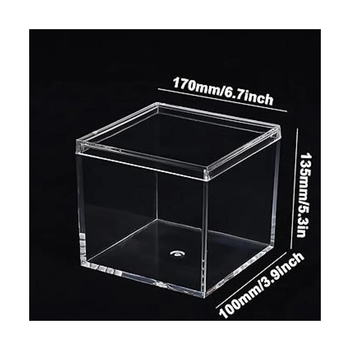 Dayaanee Recipientes de acrílico cuadrados de plástico_6