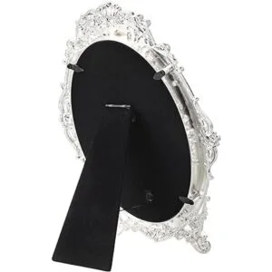 JUXYES Espejo pequeño de tocador de mesa vintage de metal_5