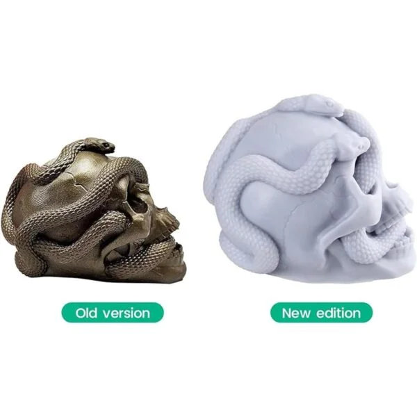 Molde de silicona de calavera de serpiente 3D para resina_5