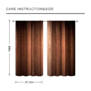 MESHELLY Cortinas de cocina de rayas de tierra marrón de_2