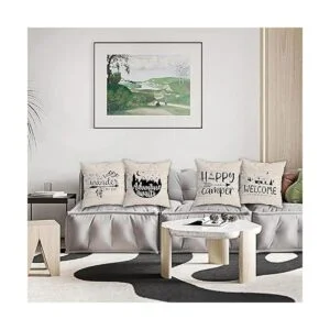 HUYAW Happy Camper Juego de 4 fundas de almohada_2