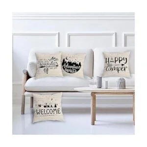 HUYAW Happy Camper Juego de 4 fundas de almohada_3