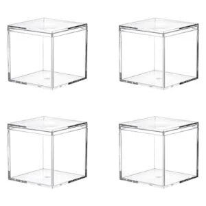 Dayaanee Recipientes de acrílico cuadrados de plástico_7