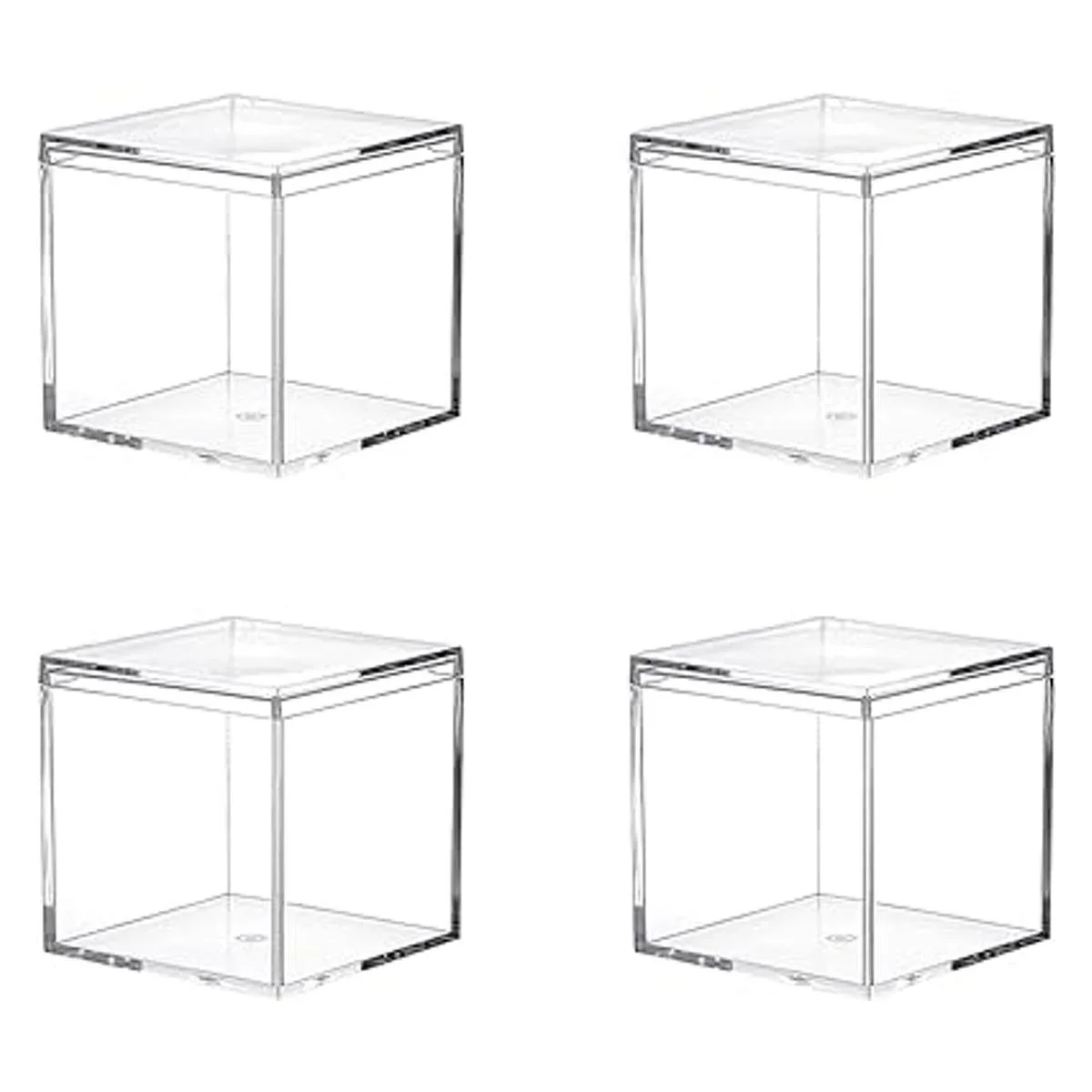 Dayaanee Recipientes de acrílico cuadrados de plástico_3