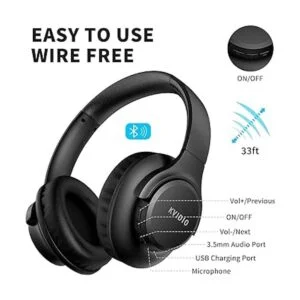 KVIDIO Auriculares Bluetooth sobre la oreja 55 horas de_6
