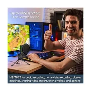 Micrófono USB micrófono CMTECK XM550 para podcast con_6