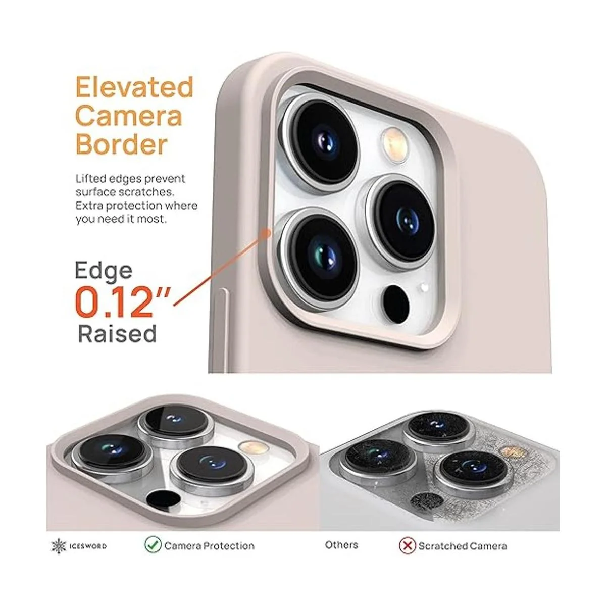 IceSword Funda para iPhone 13 Pro Stone de 6.1 pulgadas_2