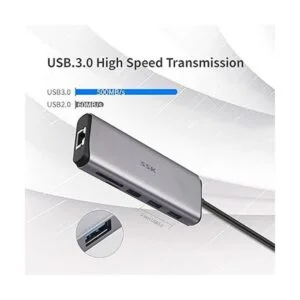 SSK USB C Hub adaptador multipuerto tipo C 8 en 1 con 4K_4
