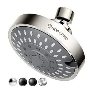 Hopopro Cabezal fijo de ducha de alto flujo con 5 ajustes_2