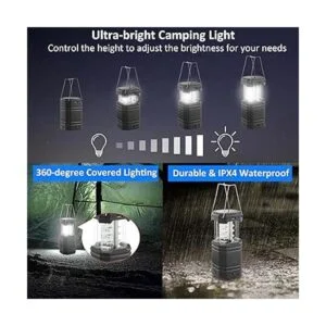 Linterna de camping de manivela con energía solar 3000_5