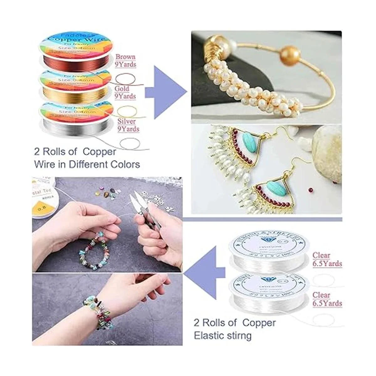 Kit de fabricación de joyas de cristal con 24 colores de_5