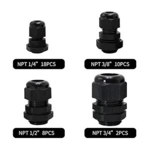 Makerele NPT Cable Glándulas Kit Impermeable Ajustable_2