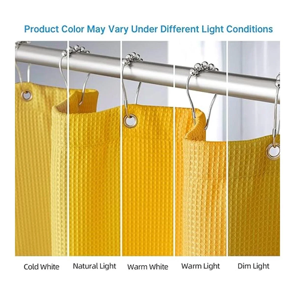 AmazerBath Cortina de ducha amarilla mostaza cortina de_3