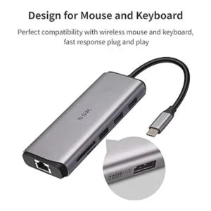 SSK USB C Hub adaptador multipuerto tipo C 8 en 1 con 4K_6