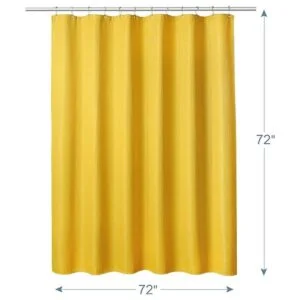 AmazerBath Cortina de ducha amarilla mostaza cortina de_7