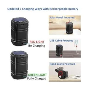 Linterna de camping de manivela con energía solar 3000_3