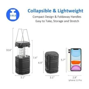 Linterna de camping de manivela con energía solar 3000_2