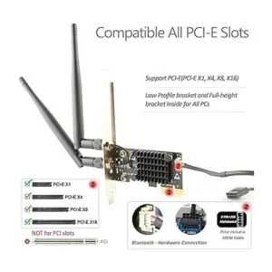 Ubit AC1200 PCIe Tarjeta WiFi para PC con BT 4.2_6