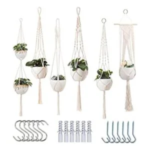 Feedee Colgadores de plantas de macramé para interiores y_1