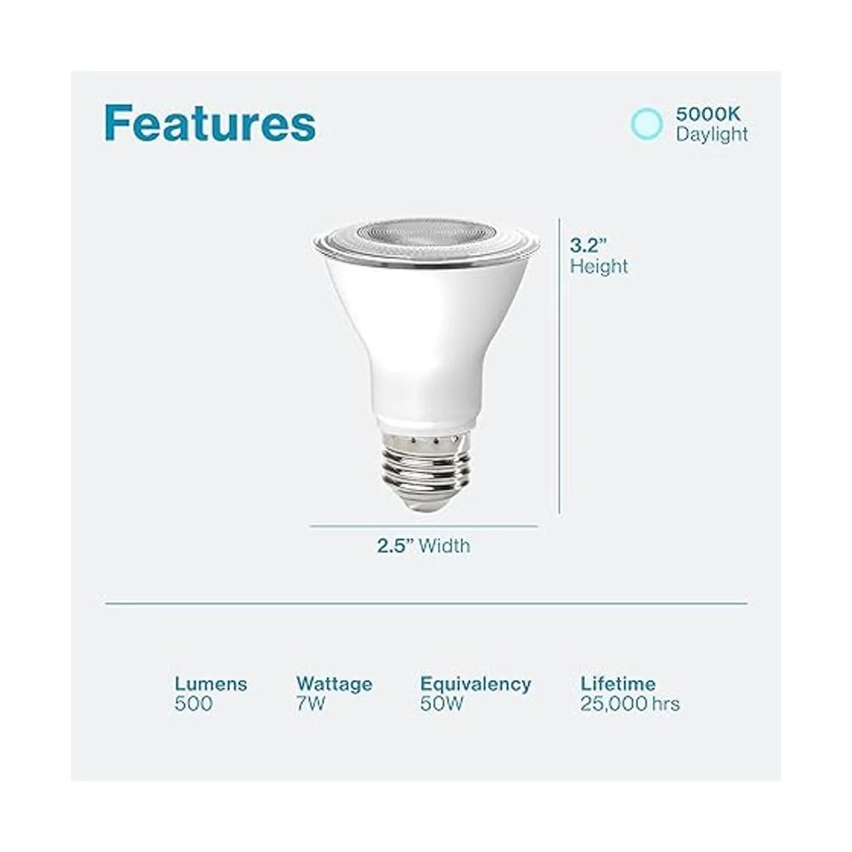 Sunco Lighting PAR20 Bombillas LED equivalentes a 50 W 7_2