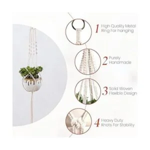 Feedee Colgadores de plantas de macramé para interiores y_3