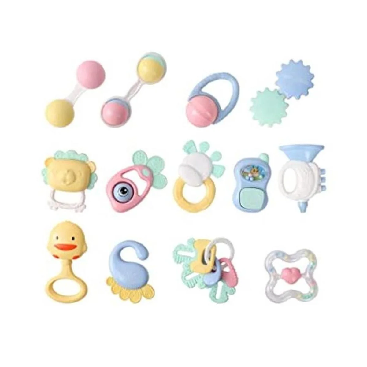 Cuterabit Juego de 13 juguetes de sonajeros para bebés_1