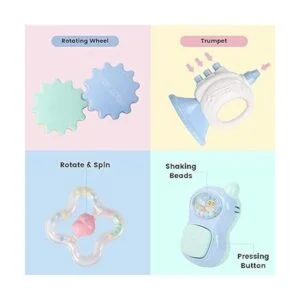 Cuterabit Juego de 13 juguetes de sonajeros para bebés_3