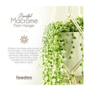 Feedee Colgadores de plantas de macramé para interiores y_6