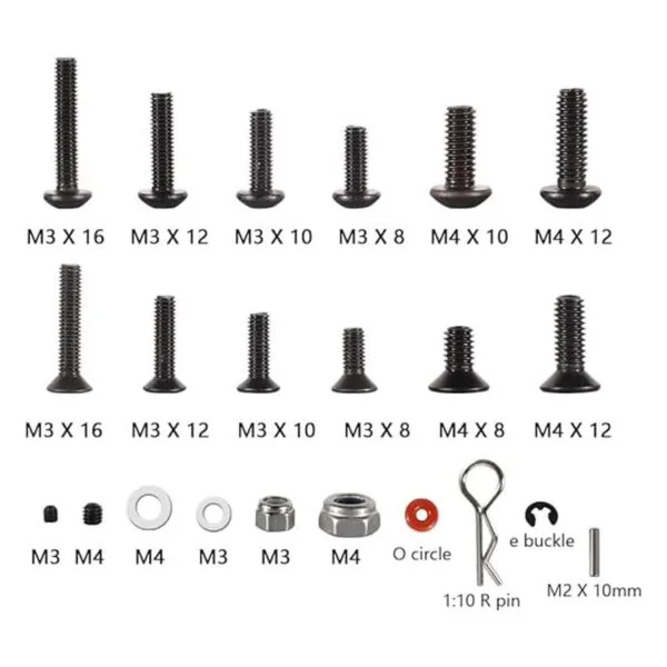 WEISHUJI Juego universal de tornillos RC de 500 piezas_3
