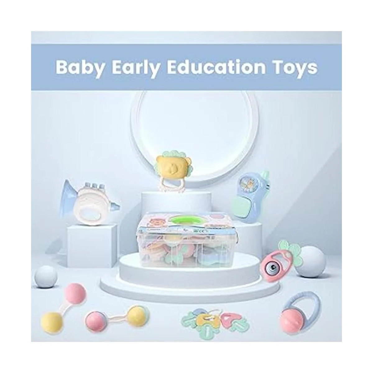 Cuterabit Juego de 13 juguetes de sonajeros para bebés_2