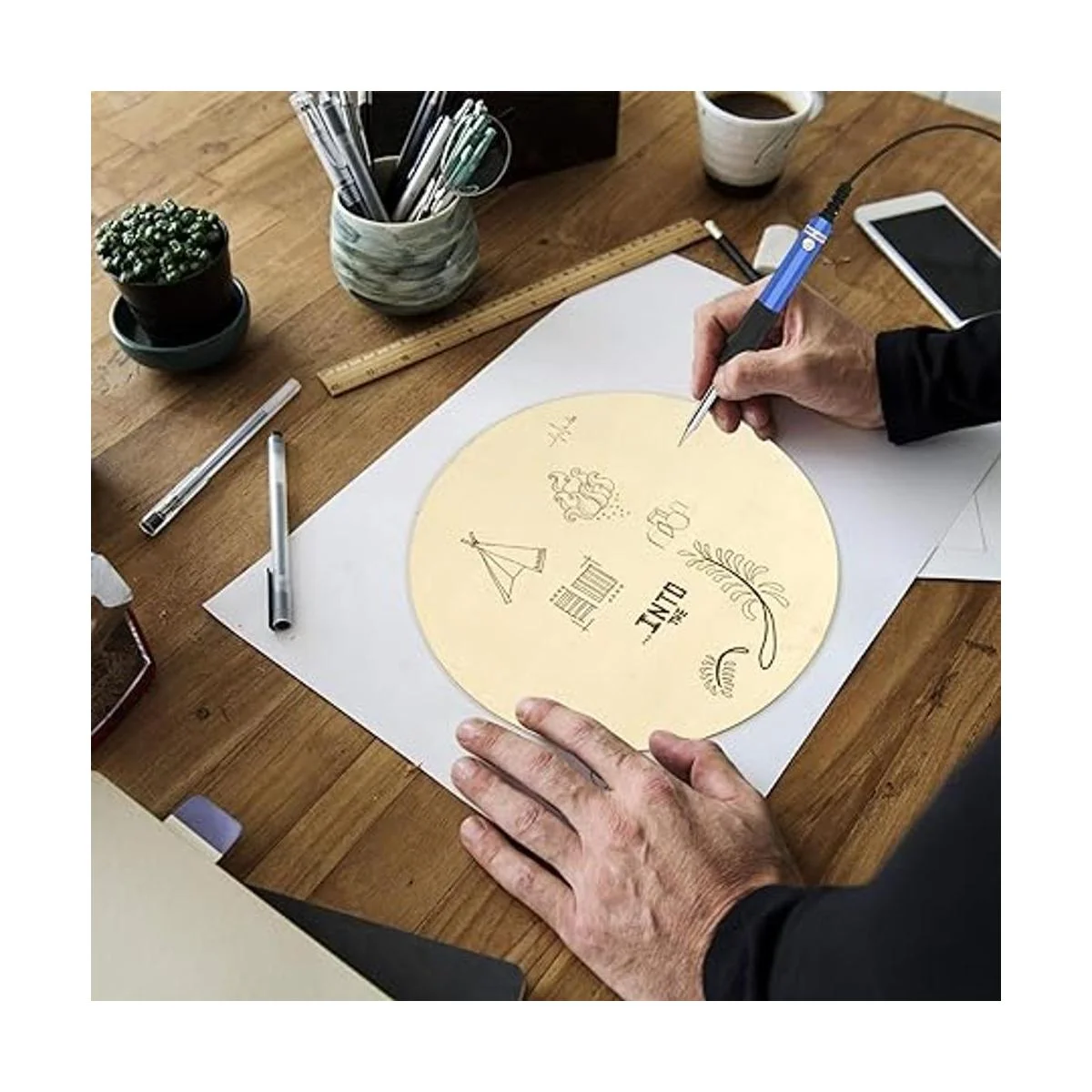 60 piezas de círculos de madera sin terminar de 5 pulgadas_7