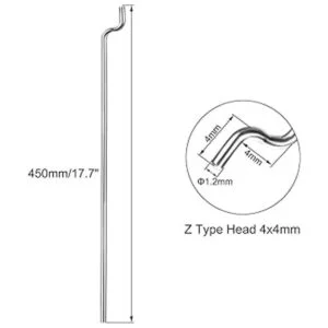 uxcell 1.2mm x 450mm 17.7 Inch Steel Z PullPush Rods_2